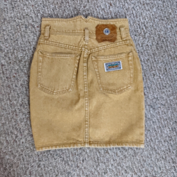 Vintage Yellow Jean Skirt - Picture 2 of 2